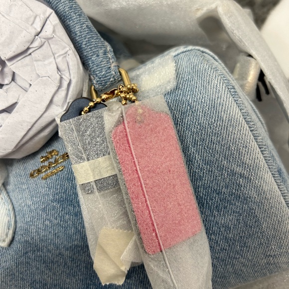 Mini Rowan Crossbody Bag In Loved Denim With Charms - Picture 3 of 4